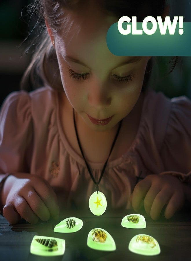EDUMAN Amber Dig Kit-6 Artificial Sea Life Resin Specimens, Glow in The Dark Oceanlife Fossil Excavation Set, STEM Inspired Educational Toy for Kids Ages 6-12, for Boys & Girls - Image 4